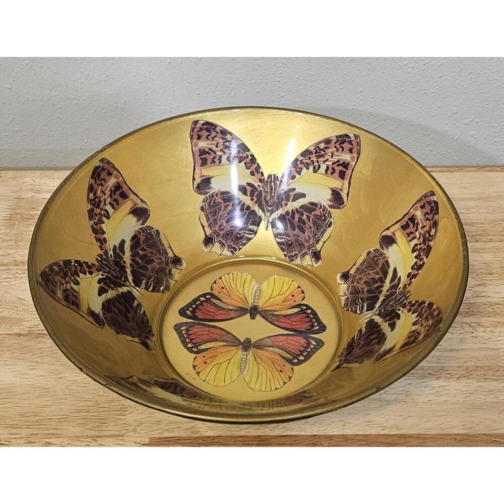 Chauci Designs Butterfly Bowl Gold Decorative Art Statement Bowl